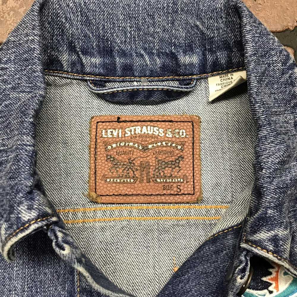 Levi's Levis Miami Dolphin Denim Jacket Small - image 4