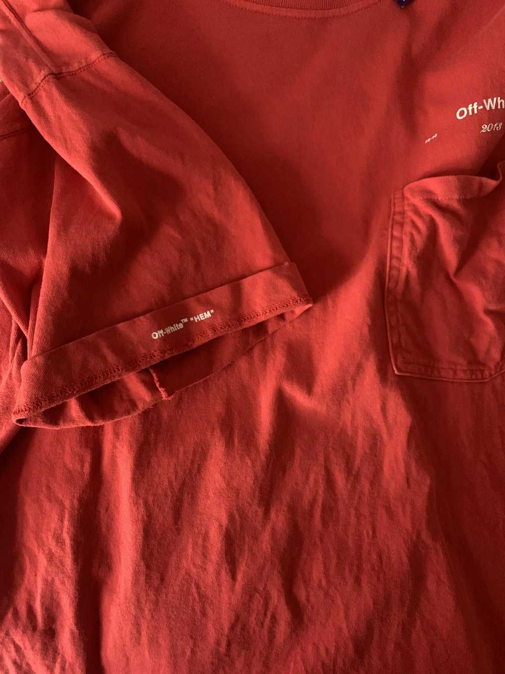 Off-White Off White Pocket Tee Size Small Red - image 3