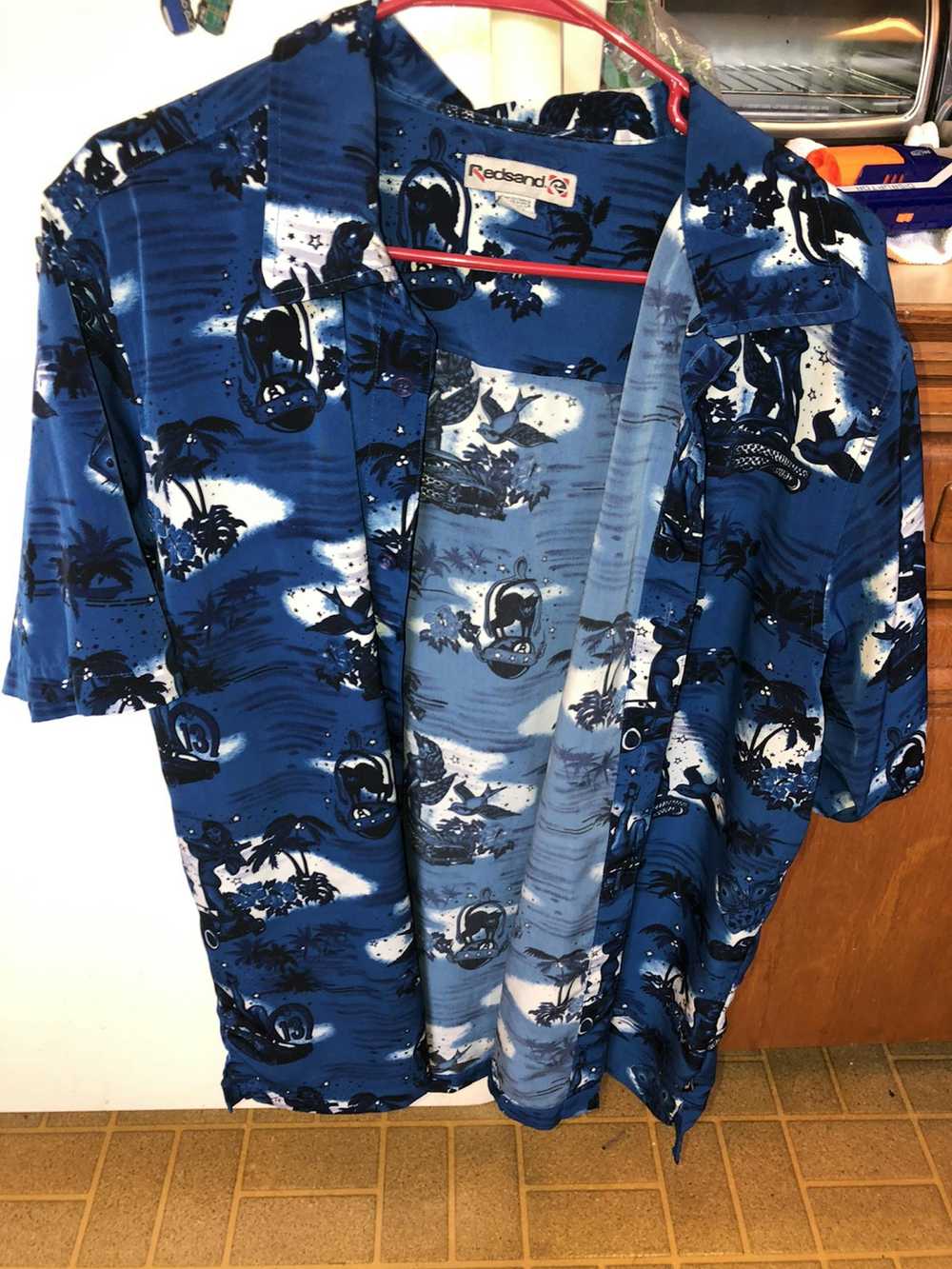 Hawaiian Shirt × Made In Hawaii × Vintage Dark Bl… - image 1