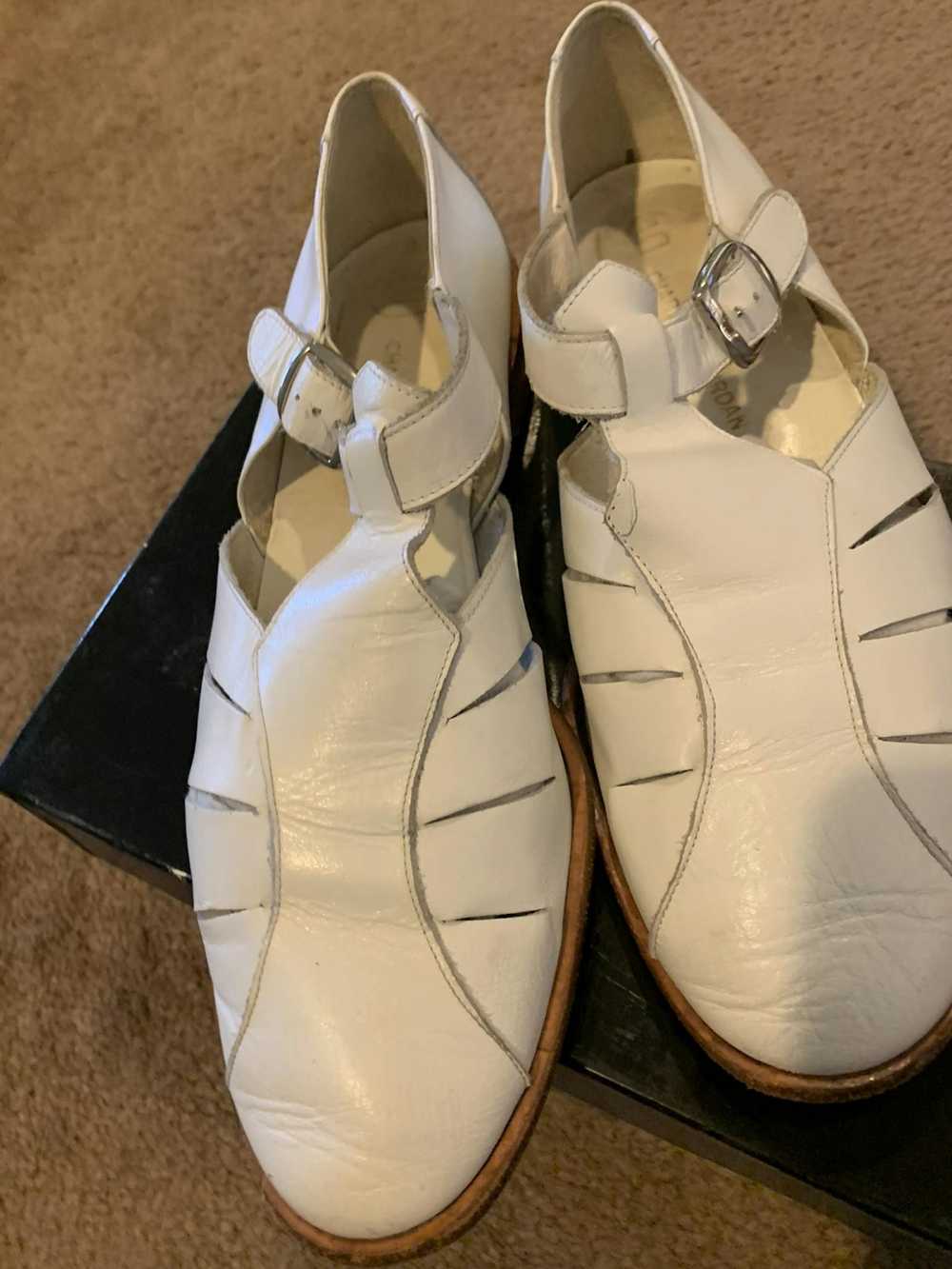 Charles Jourdan × Vintage White leather sanders - image 6