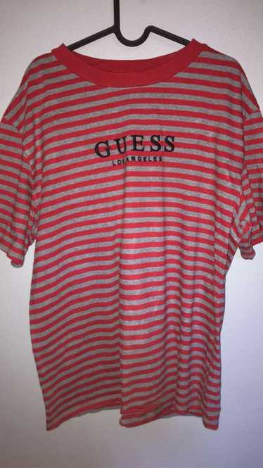 Guess Guess red and gray striped shirt - image 1