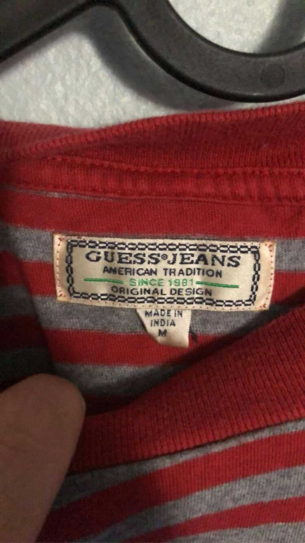 Guess Guess red and gray striped shirt - image 2