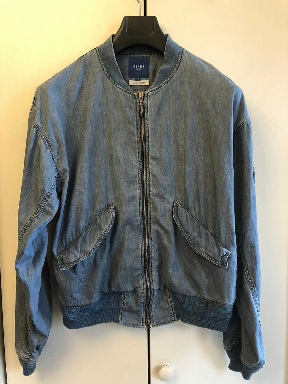 Beams Plus Lightweight Denim Bomber Jacket - image 2