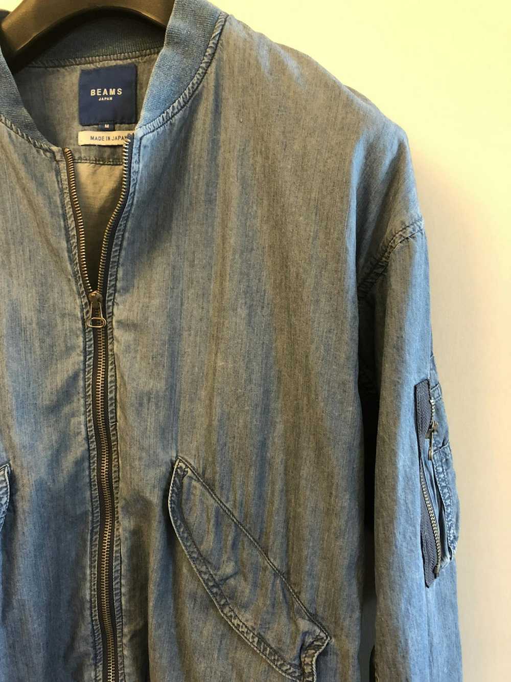 Beams Plus Lightweight Denim Bomber Jacket - image 6