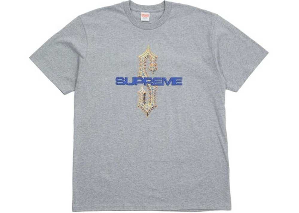 Mens XL 2024 Supreme Diamond Tee Heather Grey T Shirt New