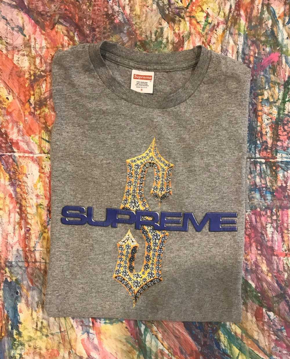 Mens XL 2024 Supreme Diamond Tee Heather Grey T Shirt New