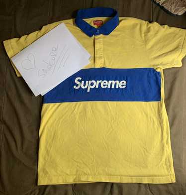 Supreme Rugby Blue Box Logo / Yellow Collar T