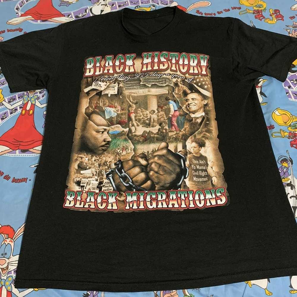 Vintage Black History Migrations Rare T-Shirt - image 2