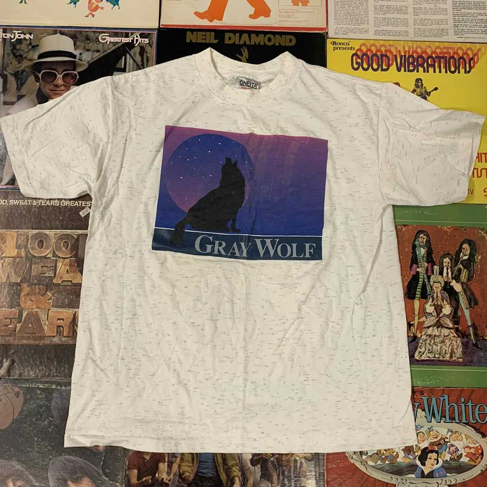 Made In Usa × Vintage Vintage Wolf Moon T Shirt - image 1