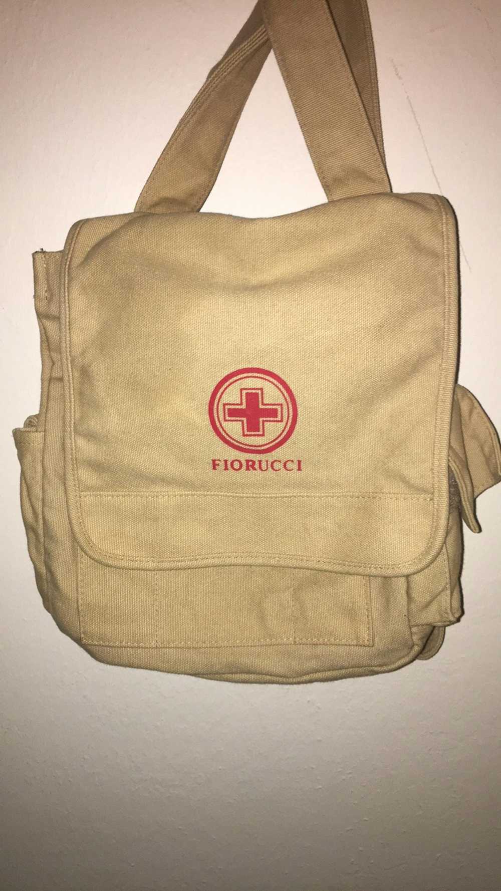 Fiorucci Fiorucci Red Cross Khaki Canvas Backpack - image 1