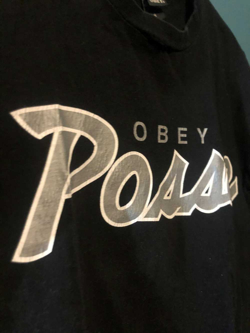 Obey Obey Posse Grey Script Tee T Shirt Size S Sm… - image 3