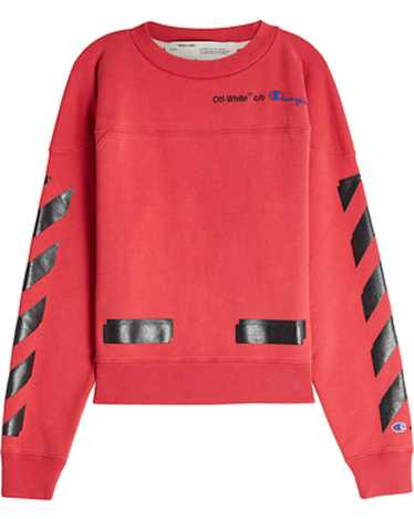 Off white champion outlet red hoodie