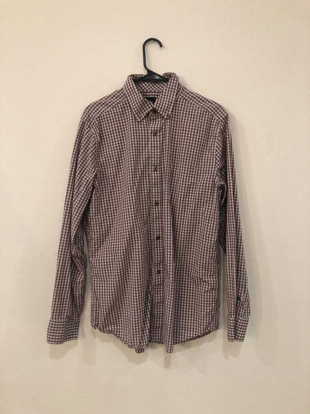 Gap Gap Dark Pink Checkered Button Up Size L - image 1