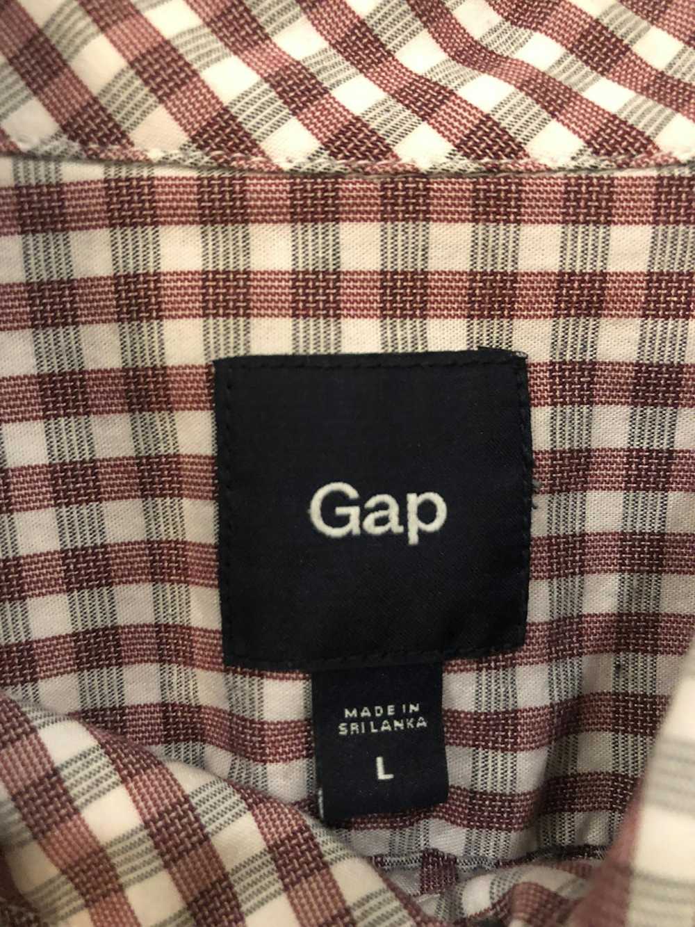 Gap Gap Dark Pink Checkered Button Up Size L - image 2