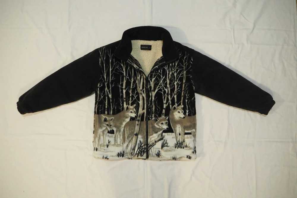 Other × Vintage Wolf Zip Sherpa Fleece - image 1