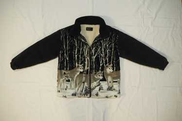 Other × Vintage Wolf Zip Sherpa Fleece - image 1