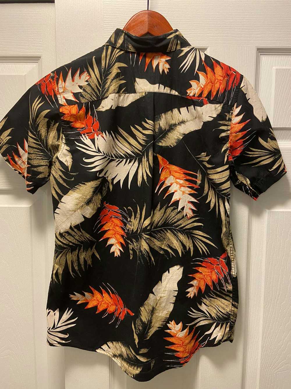 Other Black Hawaiian Shirt with Floral Design - image 2