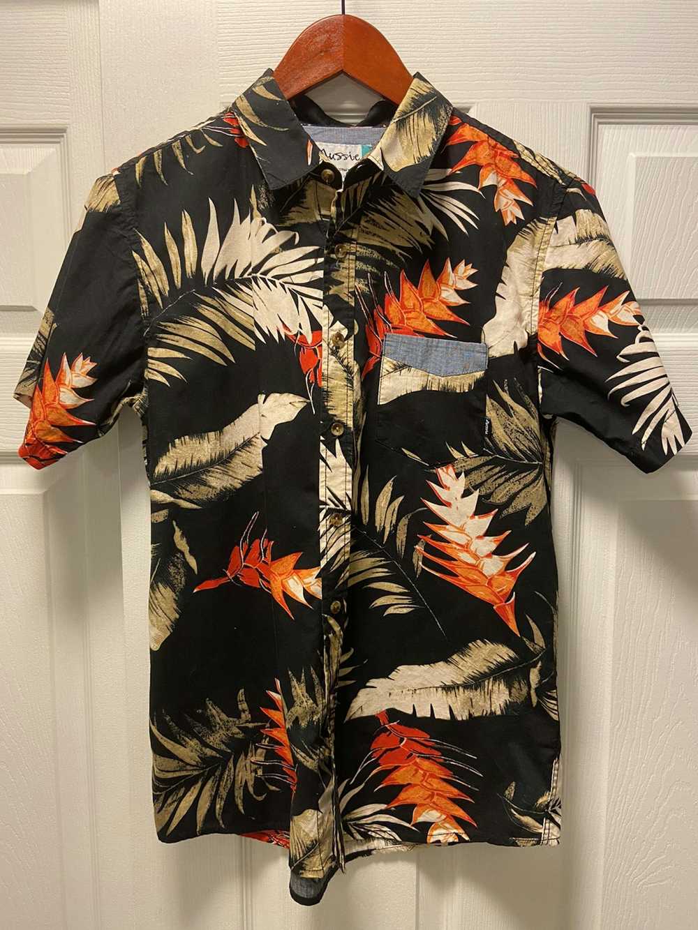 Other Black Hawaiian Shirt with Floral Design - image 4