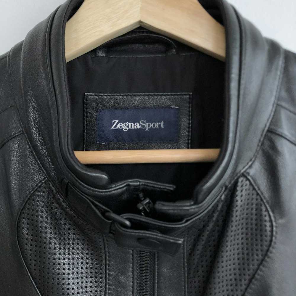 Ermenegildo Zegna Sport Leather Biker Jacket - Gem