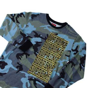 Supreme Supreme Stacked Blue Camo Long Sleeve - image 1