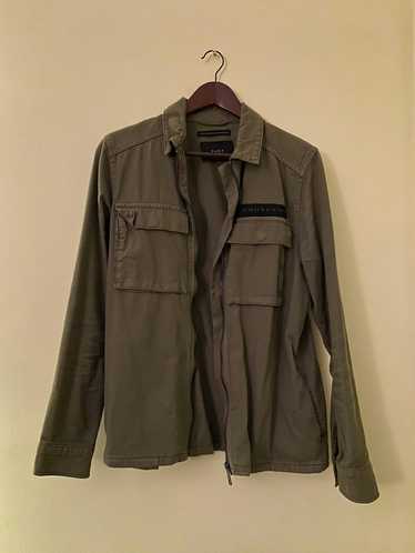 Zara Zara Military Style Zippered Jacket Olive Gre