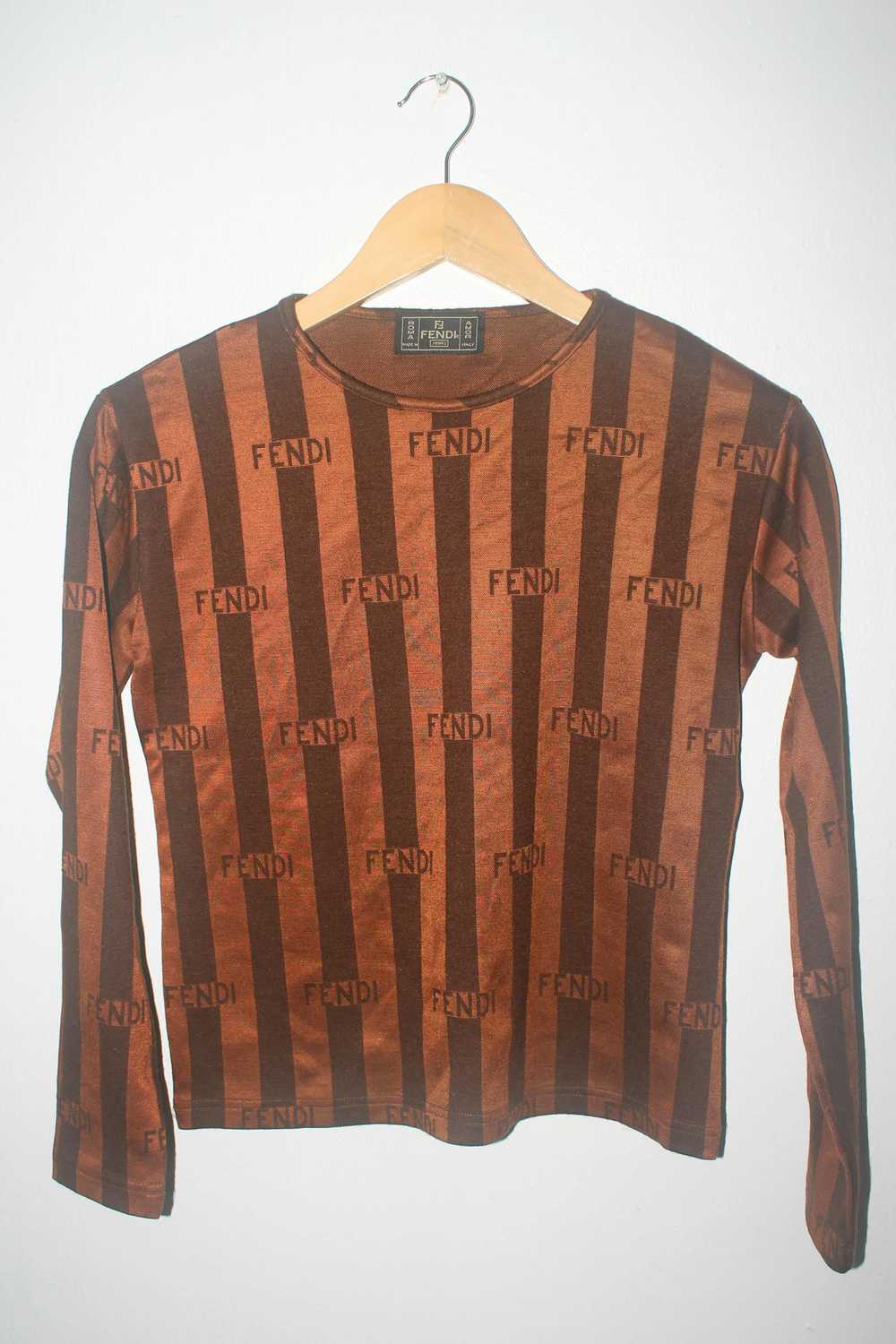 Fendi Vintage FENDI Longsleeve Spellout T shirt f… - image 1