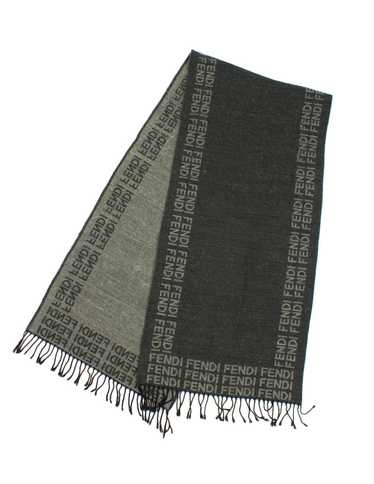 Fendi VINTAGE GREY FENDI LOGO WOOL SCARF - image 1