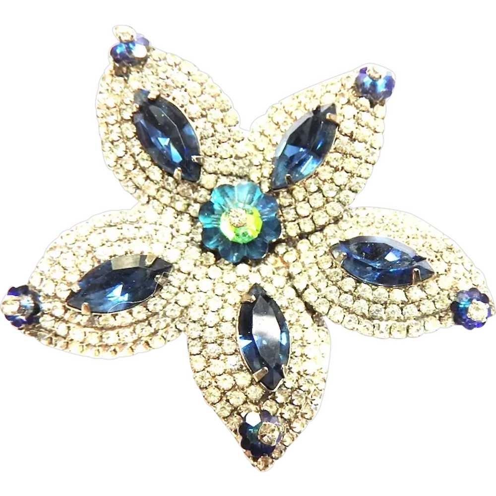 Huge Hobe Star Encrusted Brooch 50s - image 1