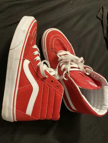 Vans Red & White Sk8-Hi vans