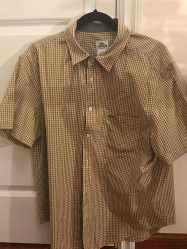 Lacoste Lacoste yellow plaid short sleeve shirt