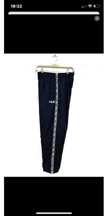 Fila Sport Track Pants Black Velour Excellent Condition Large 90's Vintage