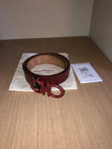 Salvatore Ferragamo Crimson Calf Gancini belt