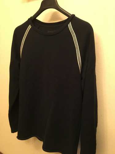 Barneys New York BLACK SWEATER WITH WHITE STRIPES