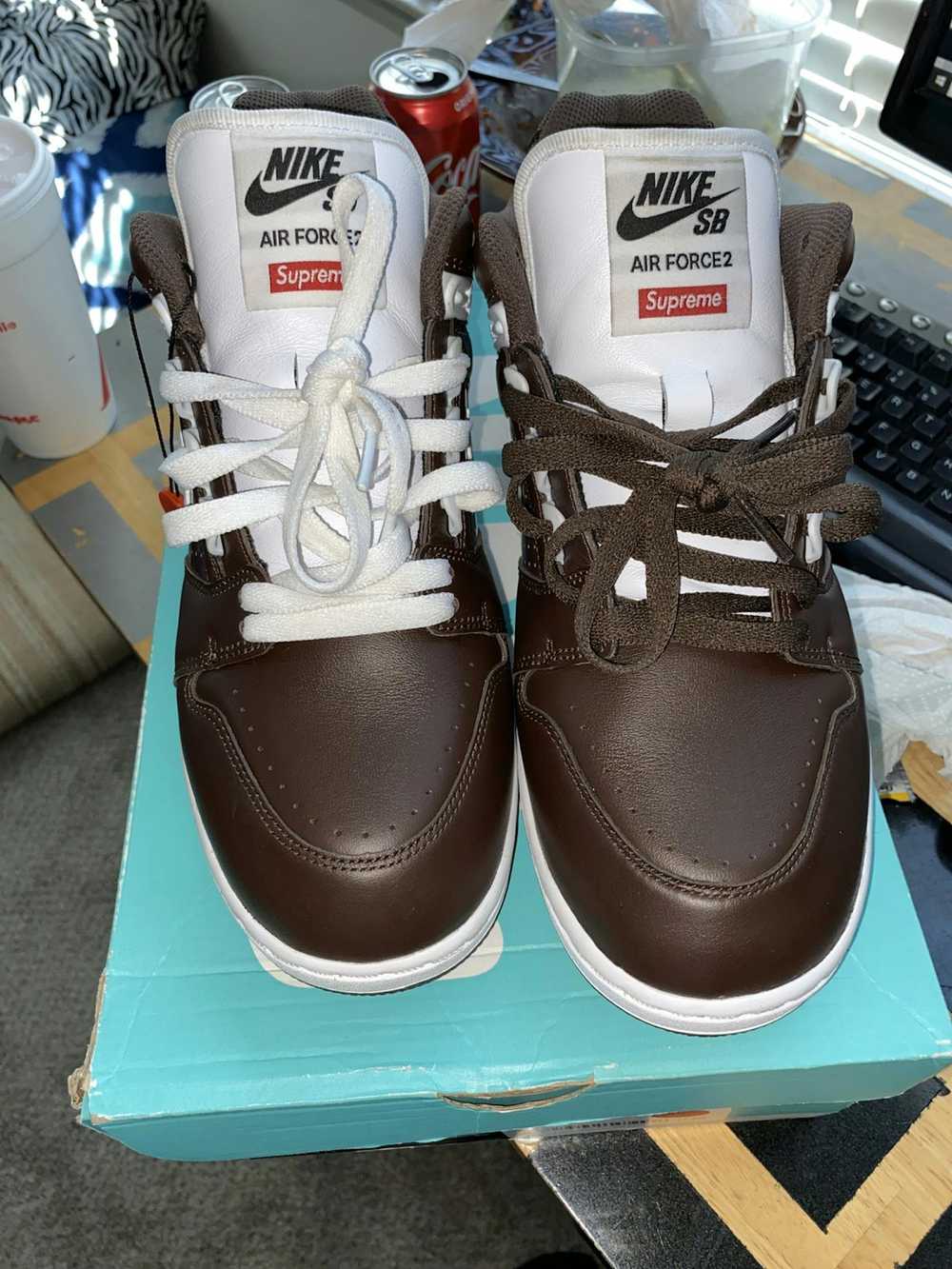 Nike × Supreme Supreme x Air Force 2 Brown 2017 - image 4