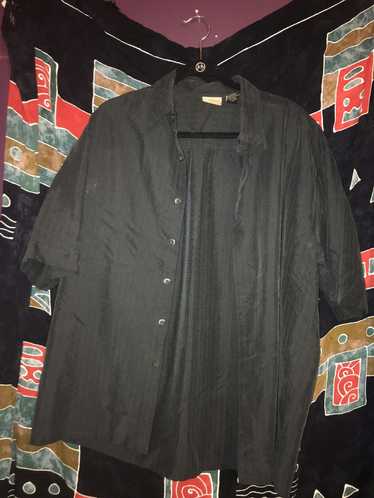 Perry Ellis Black Silk Men’s Button Down