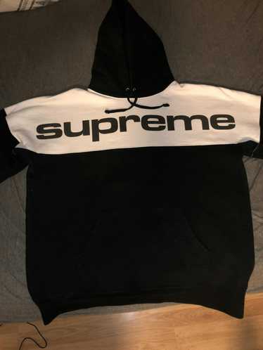 Supreme blocked cheap hoodie black