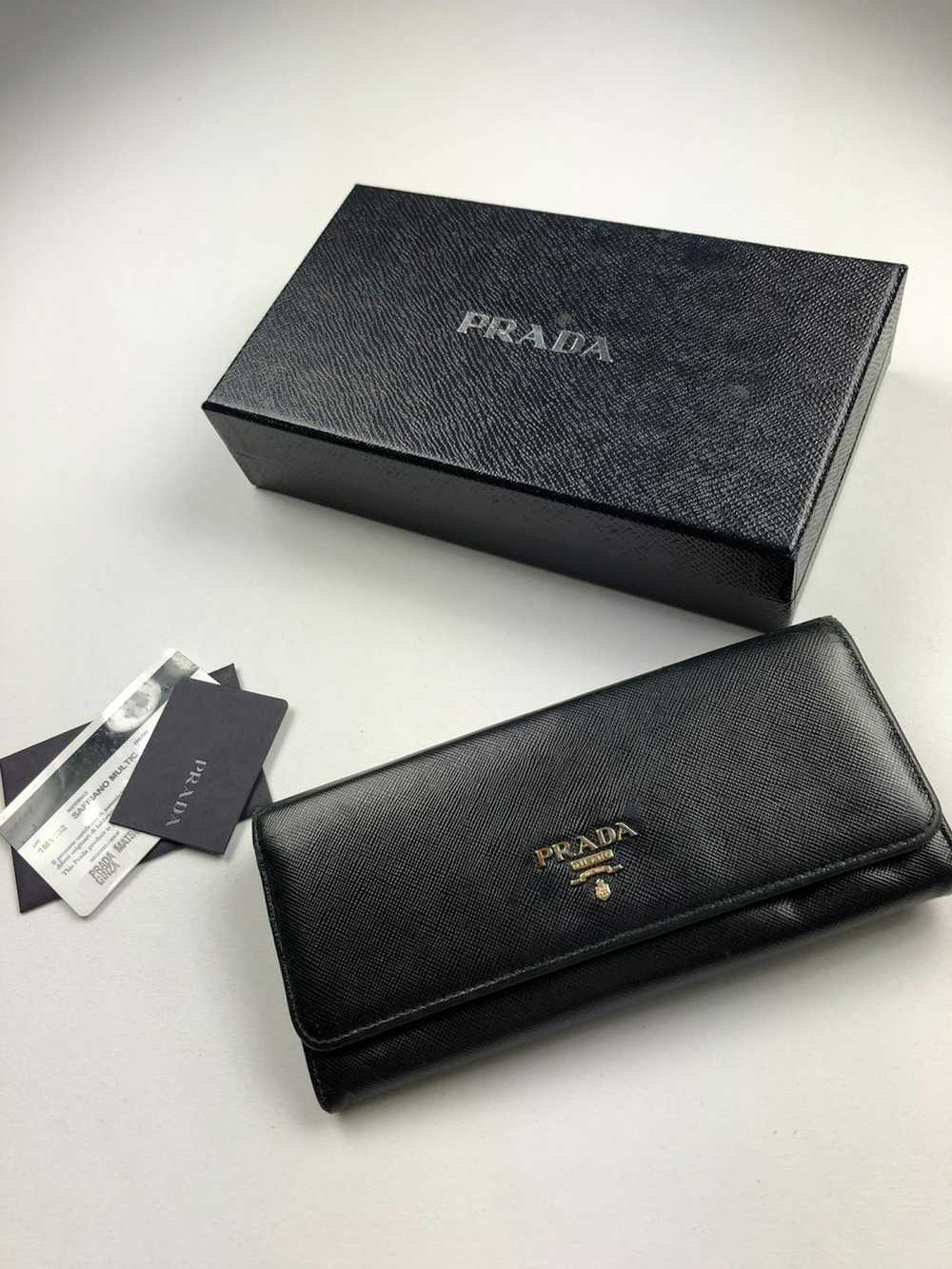 Prada Prada black saffiano leather long wallet - image 1