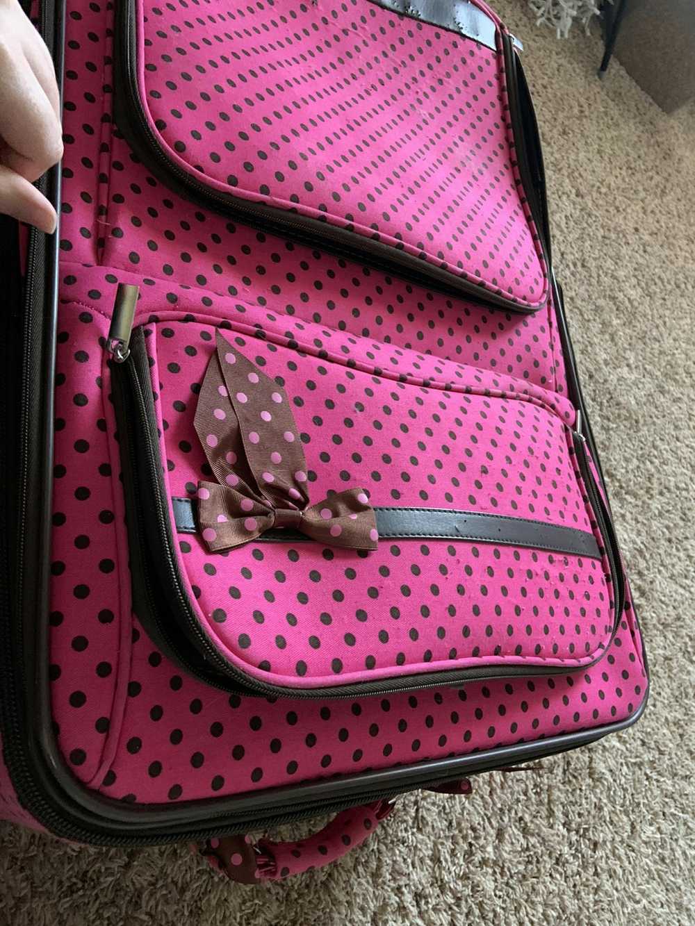 Other Pink poka dot luggage - image 3