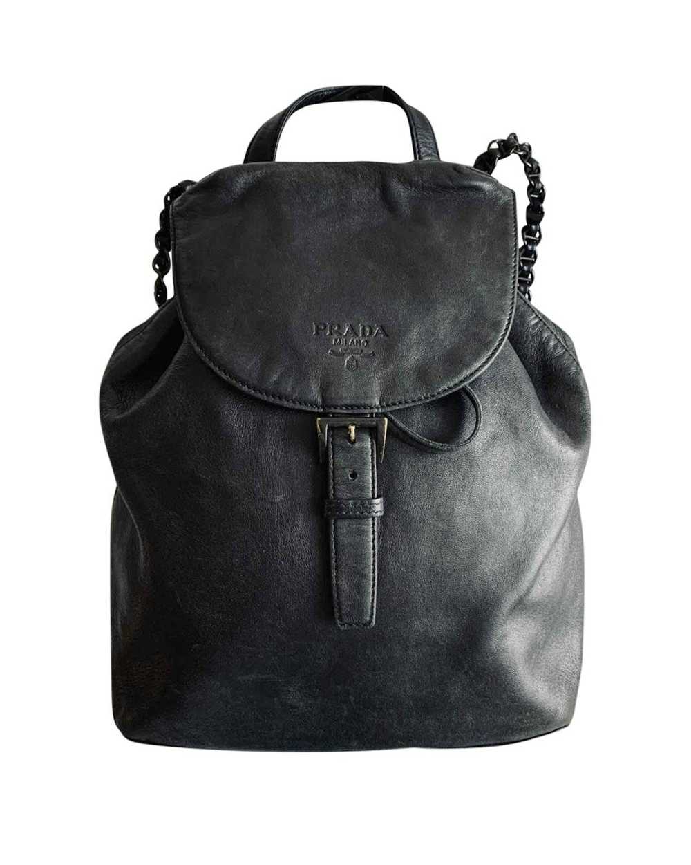 Prada Buttery Soft Black Leather Prada Backpack - image 1