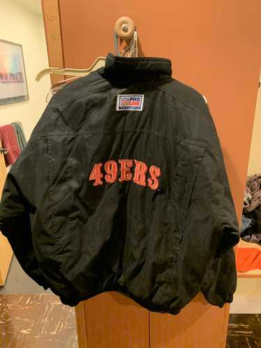 Vintage 90s reebok pro line san francisco 49ers nfl outlet hooded jacket mens medium