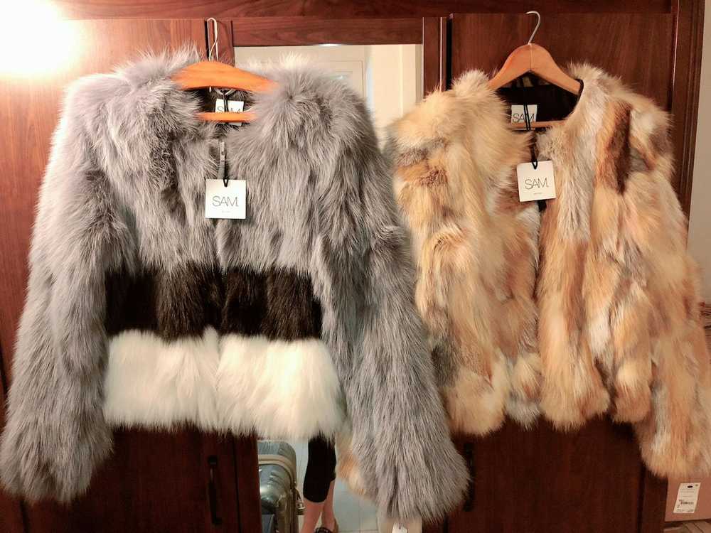 Designer × Fox × Luxury SAM.-nyc. Gray Fox Fur co… - image 2