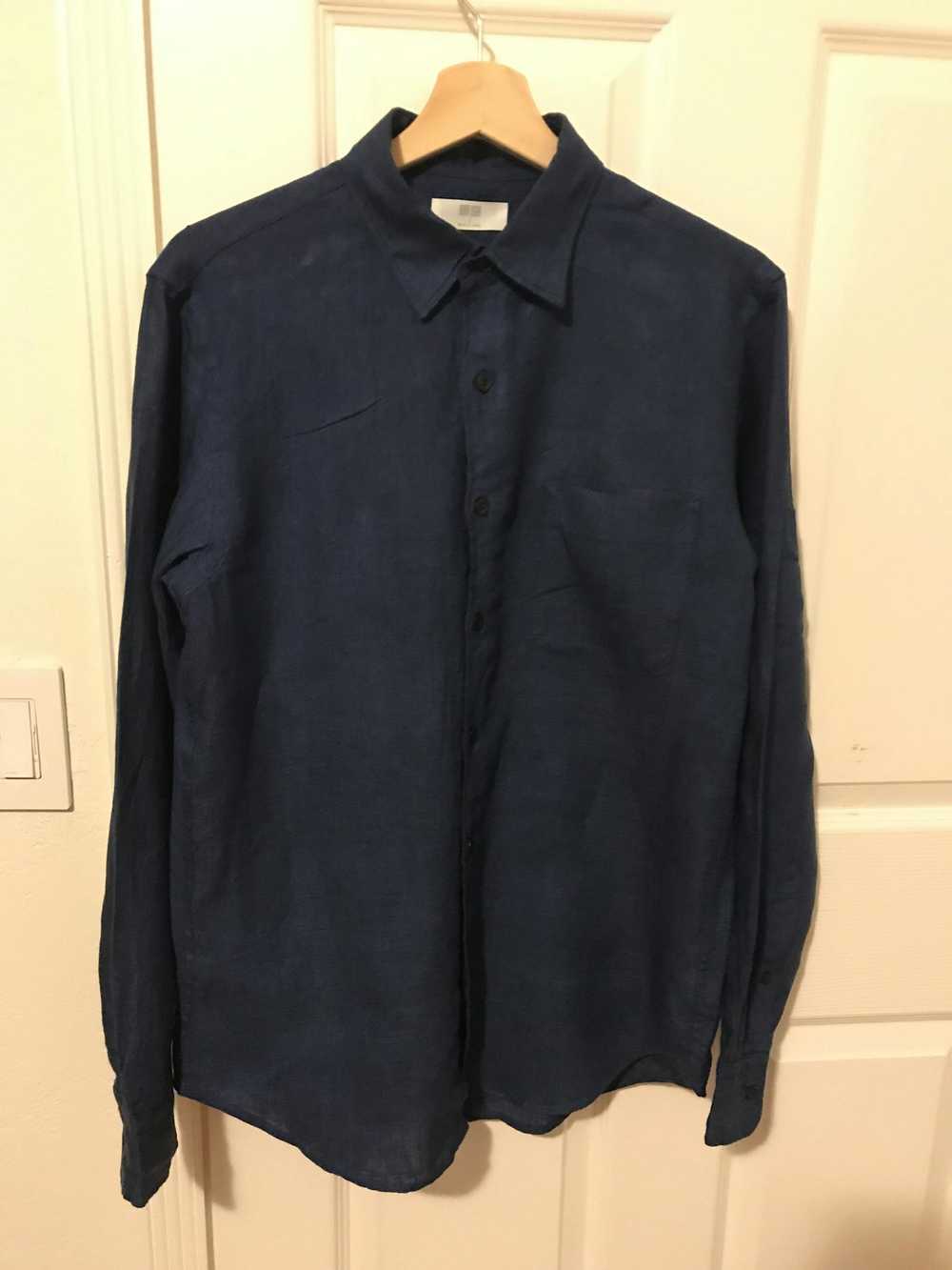 Uniqlo Blue Linen Button-up - image 1