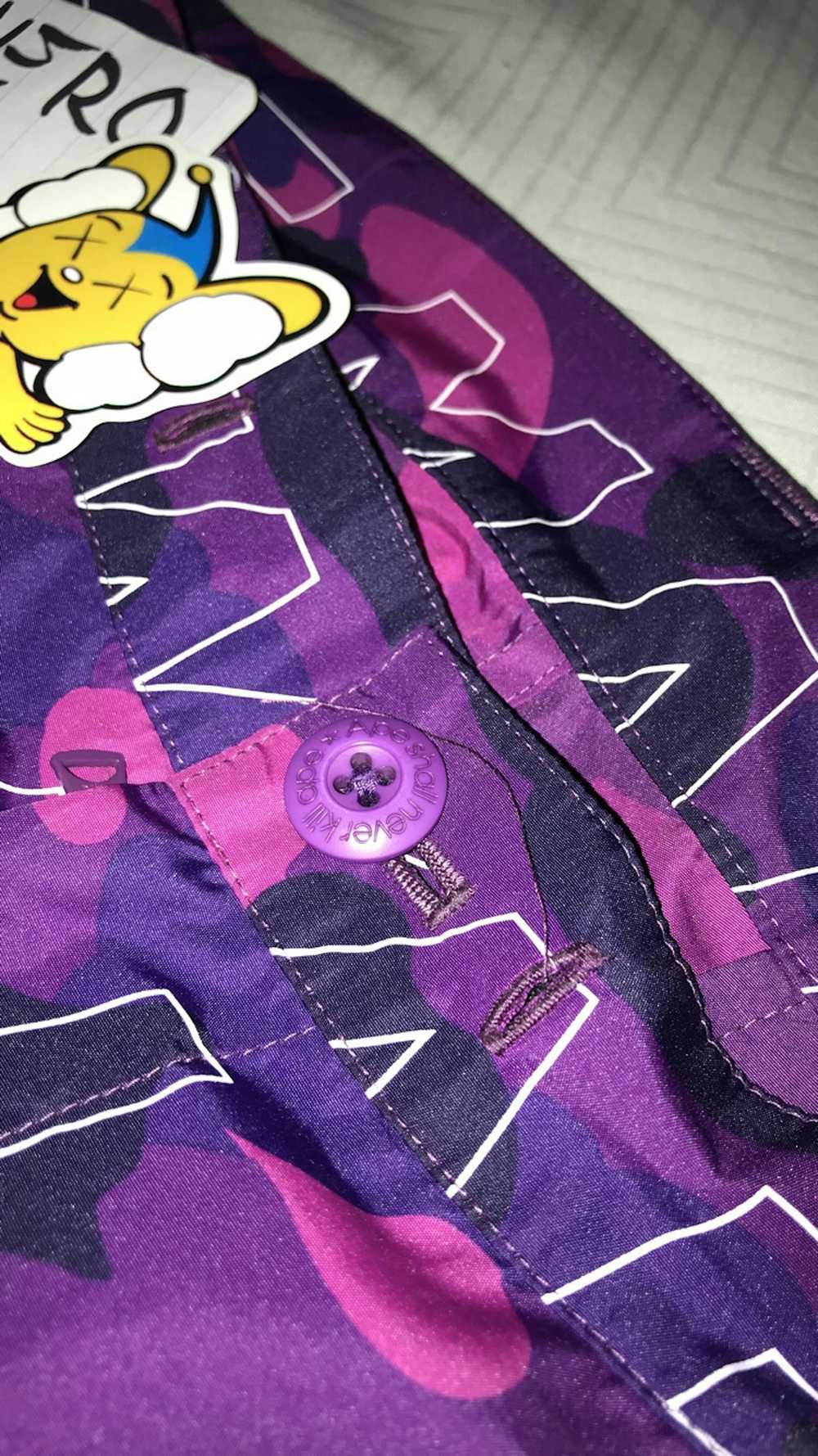 Bape Bape Purple Text Polyester Pants [Size Small] - image 3