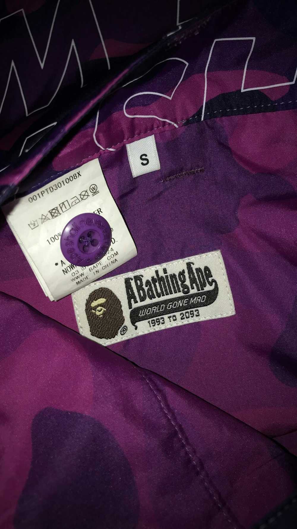 Bape Bape Purple Text Polyester Pants [Size Small] - image 4