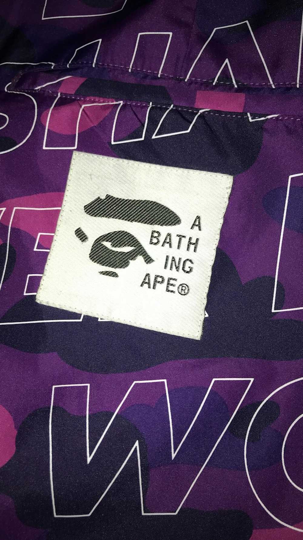 Bape Bape Purple Text Polyester Pants [Size Small] - image 6