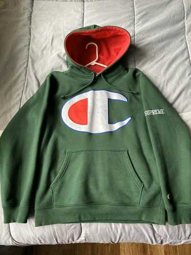 Supreme champion cheap hoodie green