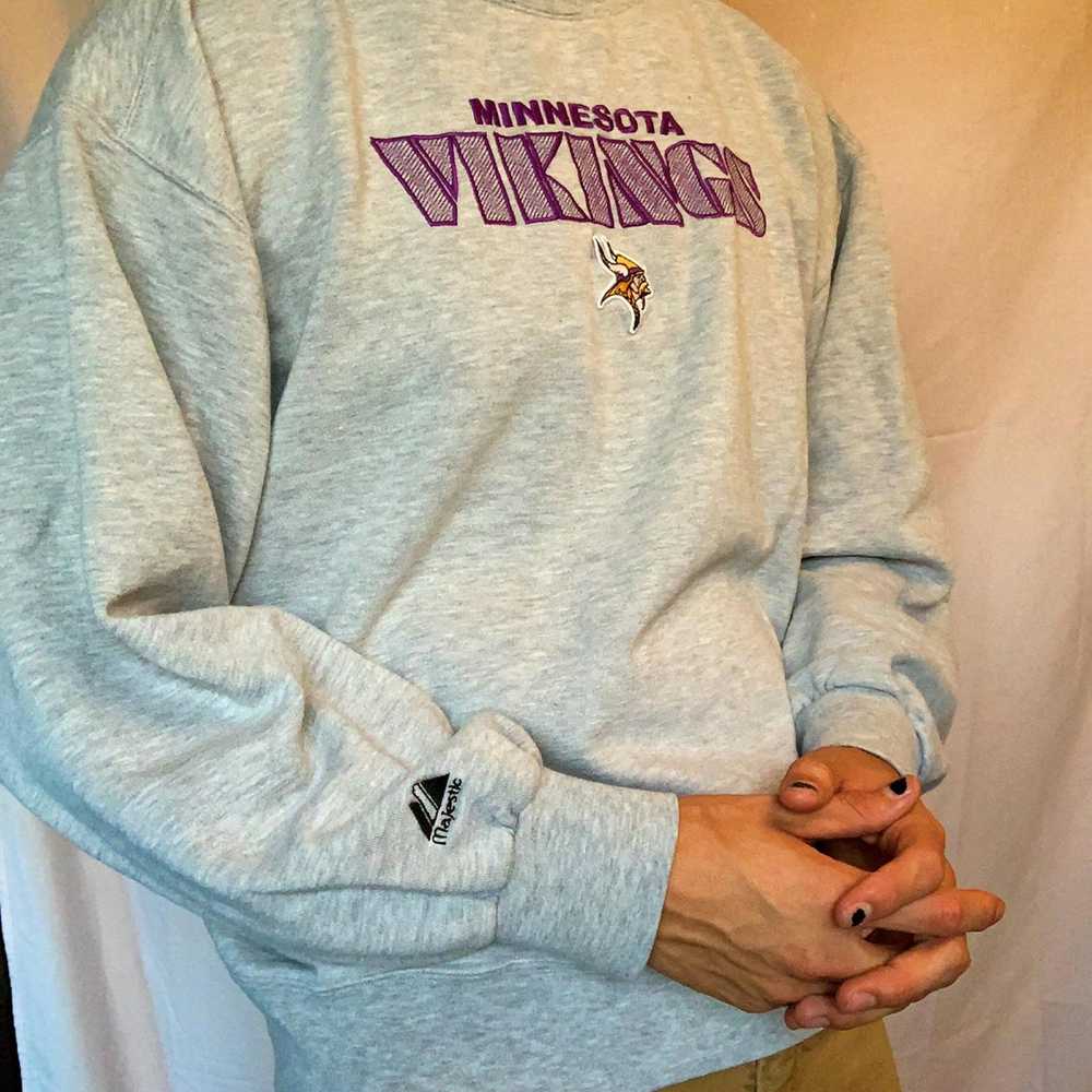 Majestic Vintage Minnesota Vikings Crewneck - image 2