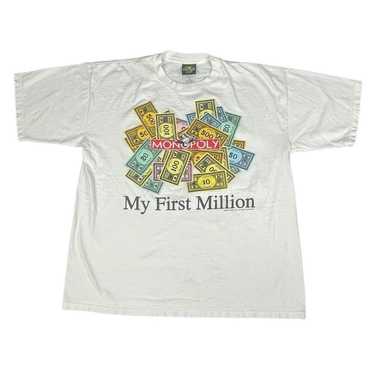 Vintage 90s monopoly first million dollar t-shirt… - image 1