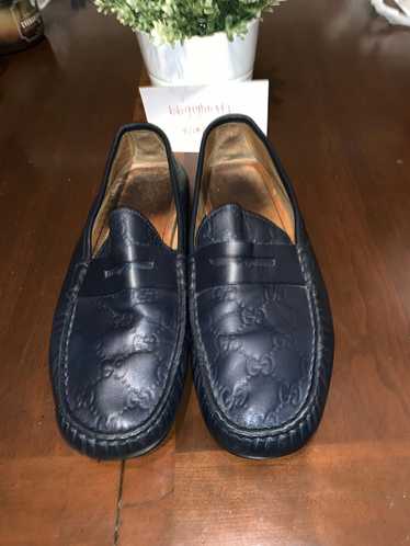 Gucci Blue Leather Gucci Loafers