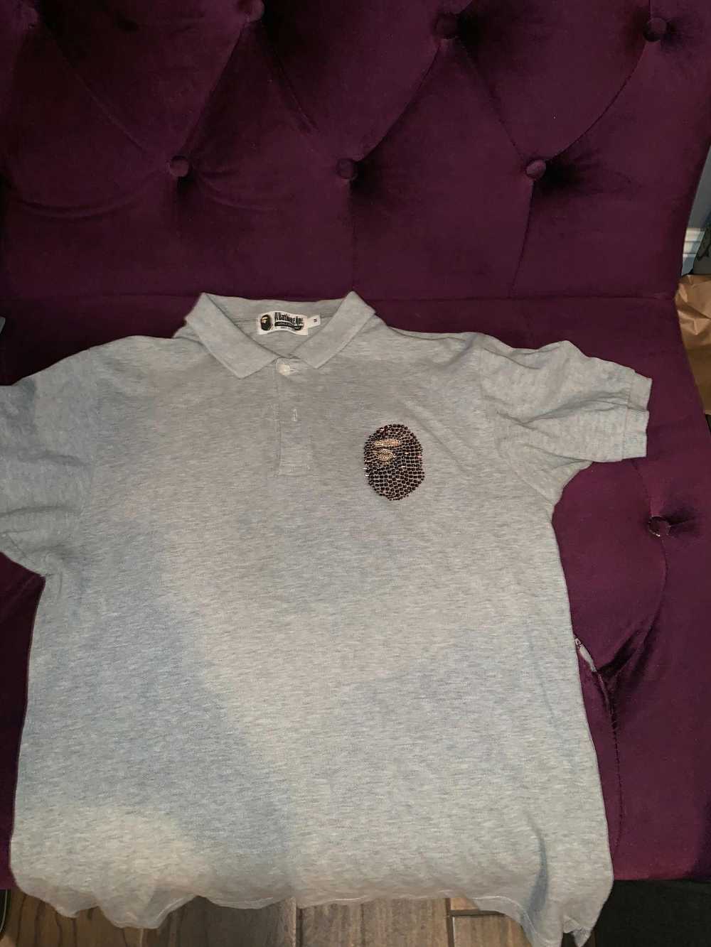 Bape × Swarovski Bape X Swarovski Grey Polo Medium - image 1